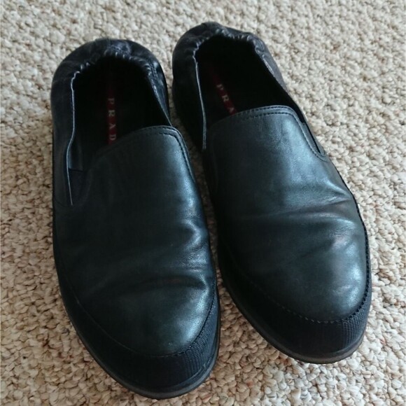 Prada men leather Saint Tropez slip on sneakers - Picture 1 of 13